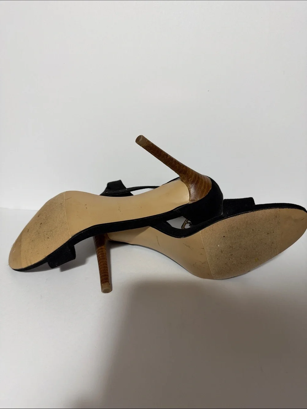 Forever 21 Black Open-Toe Ankle-Strap Heels
